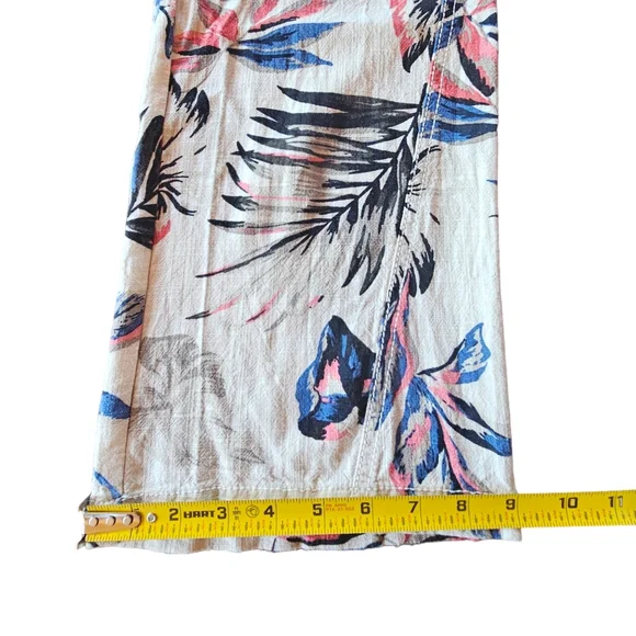 CALI 1850 Los Angeles Tropical Print Linen Blend Lounge Pants Size M - Picture 10 of 15